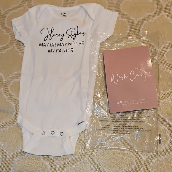 Gerber White Harry Styles May Be My Father Baby Onesie Sz. 3-6 Mo NWT - Picture 1 of 6